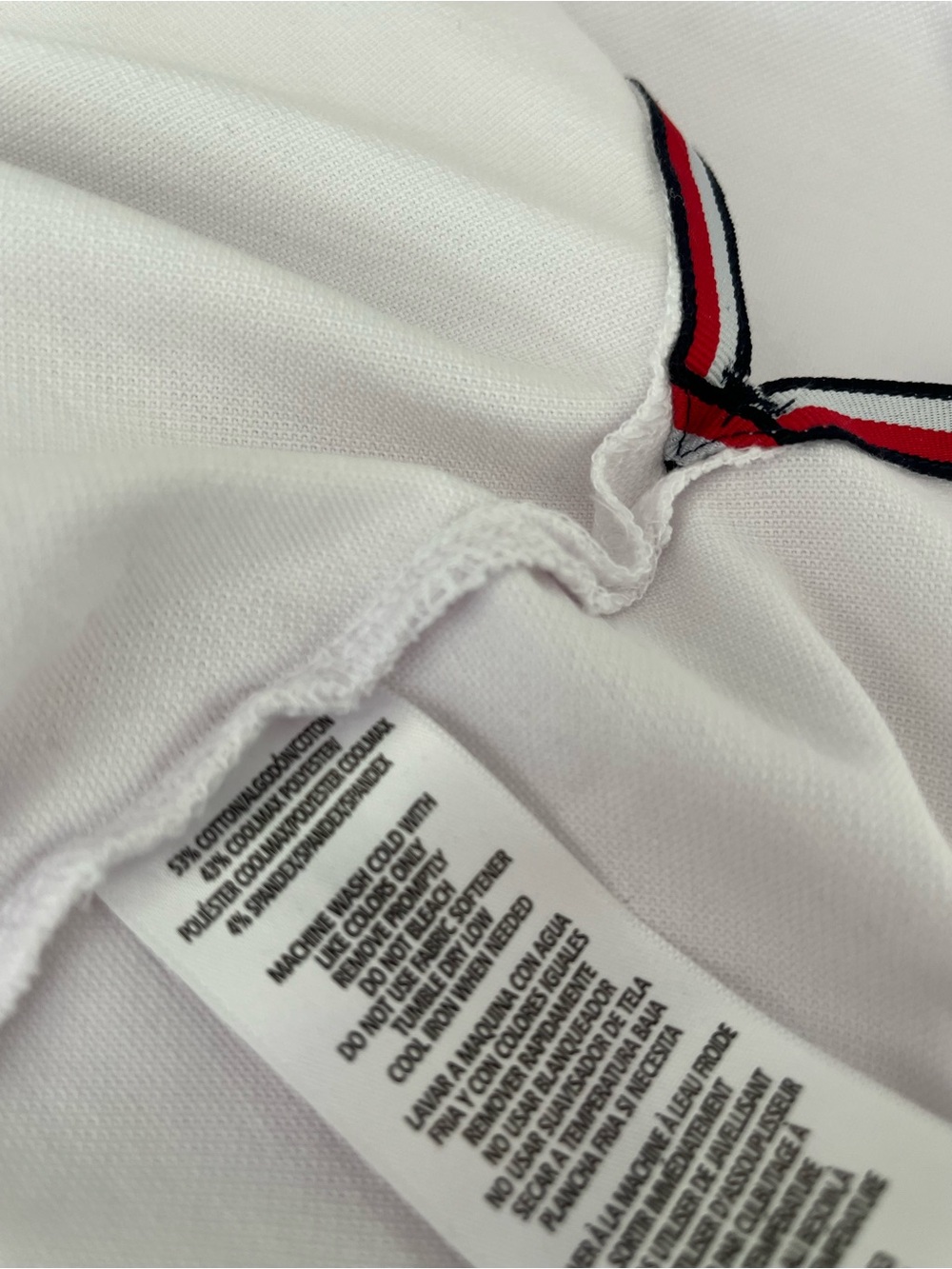 Tommy Hilfiger Sport White Polo Dress with Red and Navy V-Neck Trim Size Medium - Picture 12 of 12